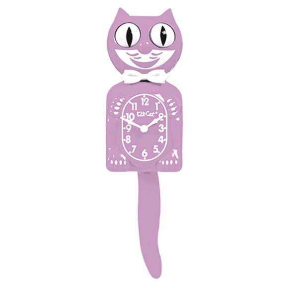 RETIRED Full Sized Pastel Lilac Kit Kat Cat Klock Clock - Picture 1 of 2